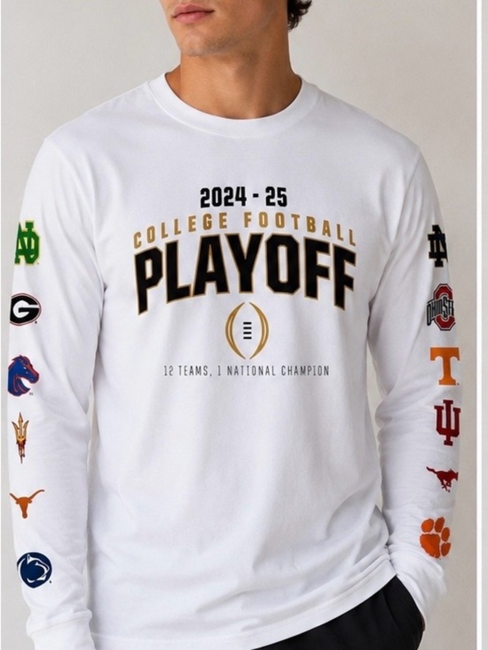 2024-25 College Football Playoff Long Sleeve Jersey - White